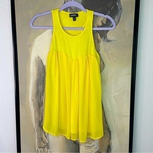 Bebe Bright Yellow Sleeveless Chiffon Top